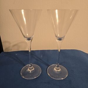 Elegant Gray Goose Clear Glass Martini Glasses, Set Of 2.